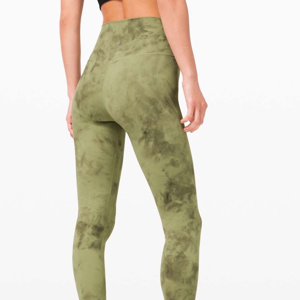 Lululemon Align Pant 25” Size 6 Vista Green Diamond Tie Dye High Rise Leggings